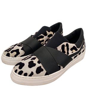 PRIMABASE Made in Italy Leather Cow Animal Print platform Shoes Slip On Sz 40/ 9